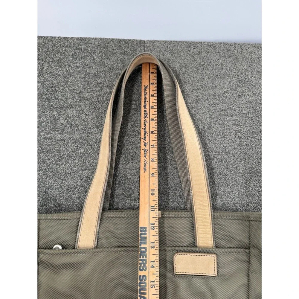 Briggs & Riley Travelware Large Shopping Tote Bag Olive Green Tan 255-7